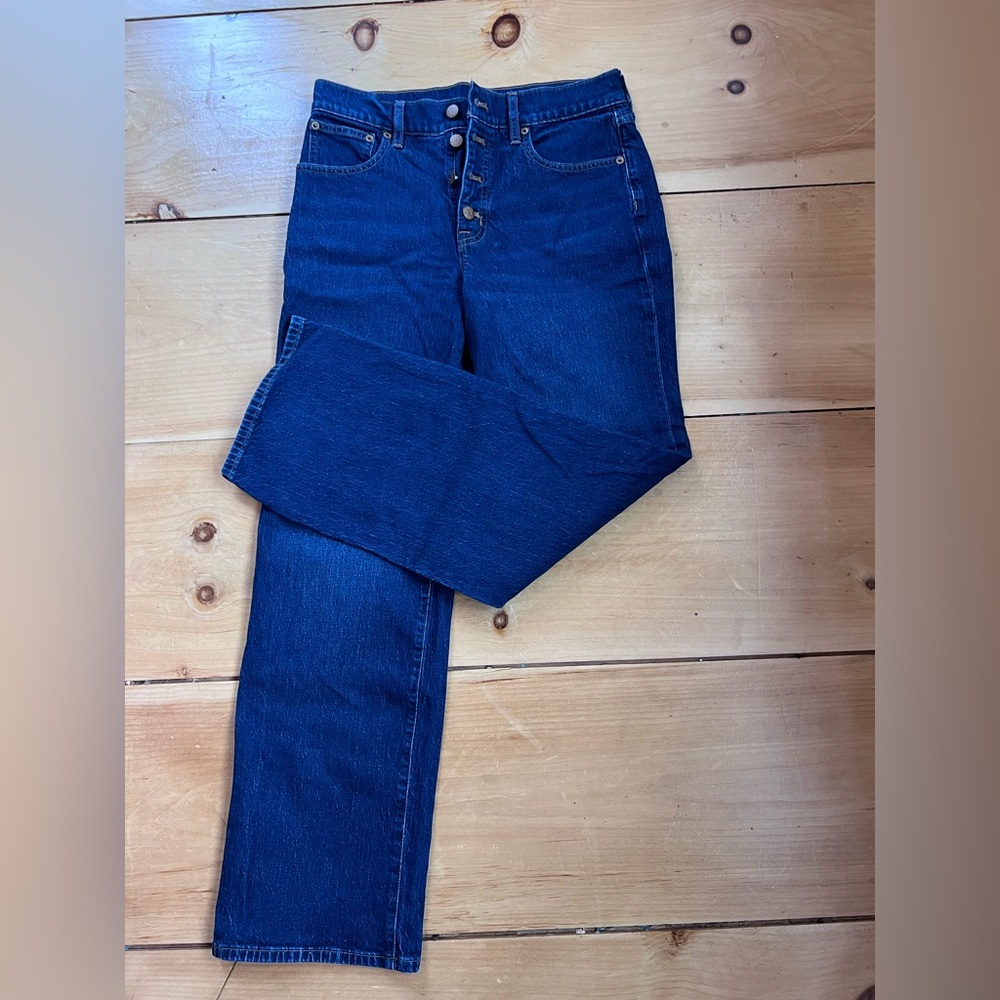 J. Crew Full Length Wide-Leg Jeans - Dark Blue